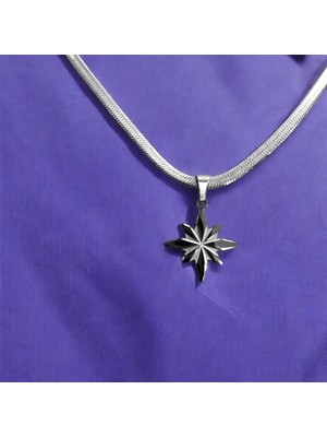 Wisteria Jewelry Kuzey Yıldızı Gümüş Renk Çelik Kolye 316L