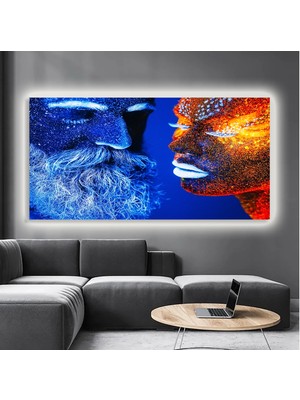 Xpetrana LED Işıklı Kanvas Tablo, 3D Dekoratif Baskılı Tablo Yapay Zeka Destekli Modern Tasarımlar 03