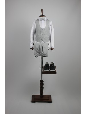 Erkek Çocuk Takım Elbise/ Gri Renk Spor Takım / Gömleksiz