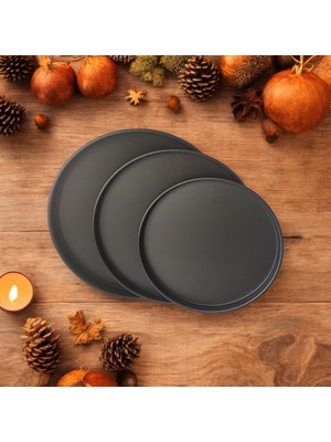 Ece Ev Modası Tepsi Seti - Metal Çay Tepsisi Kahve Tepsisi Sunum Kahvaltı 3'lü Tepsi Seti