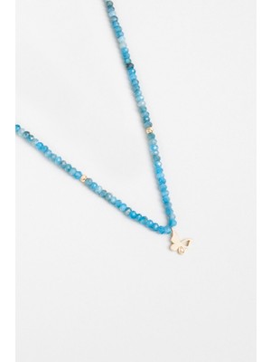 So CHIC Kelebek Figürlü Apatit Taşlı 14 Ayar Altın Kolye