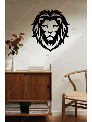 Aslan Figürlü Ahşap Duvar Dekoru