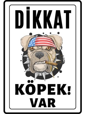 Dicle X Store Dikkat Köpek Var Uyarı İkaz Levhası Pvc Kaplama A4 Bad Dogs 3