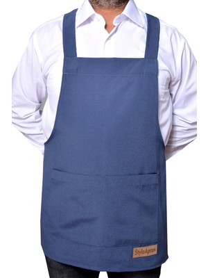 Mediterian Mavi önlük, rahat ve şık tasarımıyla çeşitli alanlarda kullanıma uygun 64x75 cm