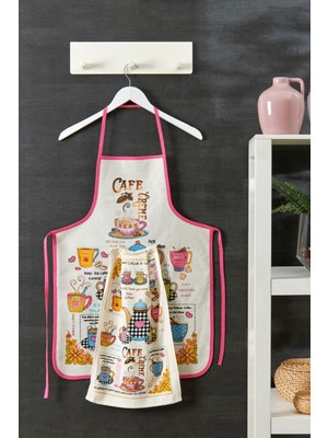 Mediterian Kadife Mutfak Önlüğü 55x75 Kahverengi, Şık ve Koruyucu Tasarım