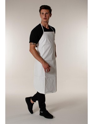 Mediterian Beyaz Muşamba Mutfak Bulaşık Önlüğü, Su Geçirmez PVC, 133 cm, Plastik, Temiz ve Pratik