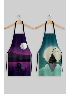 Ays Home Doğa Desenli 2'li Mutfak Önlüğü Seti