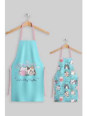 Mediterian Renkli ve eğlenceli çocuk mutfak önlüğü seti, aileyle keyifli anlar sağlar