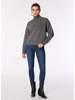 Mustang Yüksek Bel Dar Paça Skinny Fit Indigo Kadın Denim Pantolon Georgıa Super Skınny 7