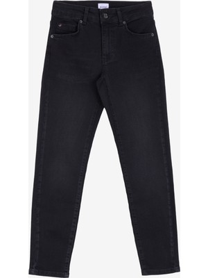 Mustang Yüksek Bel Dar Paça Slim Fit Antrasit Kadın Denim Pantolon Shelby Slım