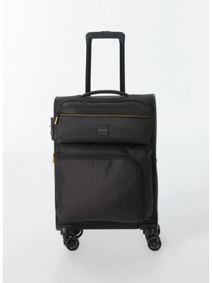 Fabrika Siyah Çekçekli Kumaş Valiz 029 Kabin