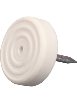 Store Çivili Masa Sandalye Yumuşak Plastik Kaydırmaz Zemin Koruyucu 20'li 19 mm Beyaz