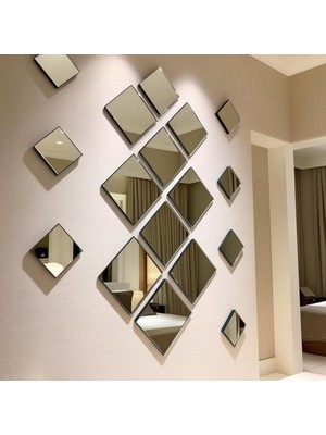 Mafra Kare Boy Aynası 4 Parçalı 20x20 Cm, Boy Aynası, Parça Ayna, Gümüş Ayna, Banyo Aynası, Antre Aynası