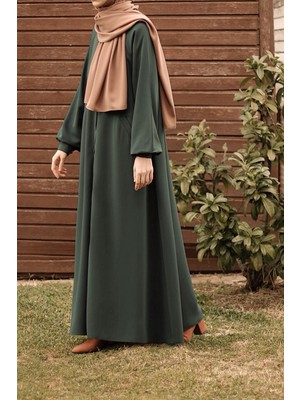 Ande Tesettür Kloş Ferace - Haki yeşil