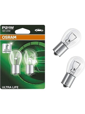 Osram P21W Ultra Life Uzun Ömürlü 12V Stop/Parkampulü Takım-2 Ad. Dayanıklı Işık