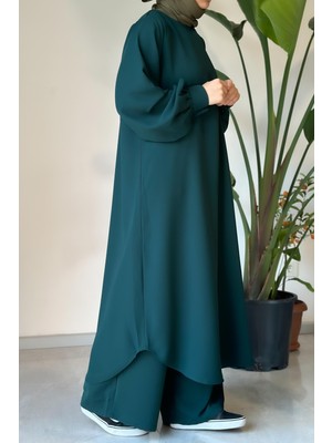 Ande Tesettür Asude Takım - Zümrüt yeşil