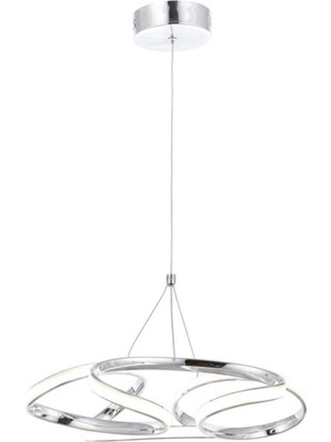 Mediterian Modern krom LED avize, metal materyal, 1 ampüllü şık aydınlatma seçeneği