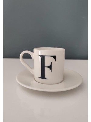 Decorıum Kum F Harfli Kahve Fincanı