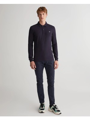 Gant Erkek Regular Fit Logolu Polo Kazak-Lacivert