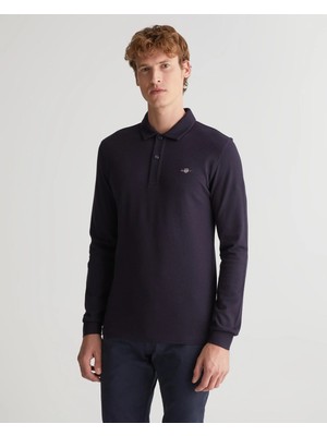 Gant Erkek Regular Fit Logolu Polo Kazak-Lacivert