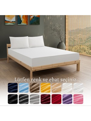 MODELHOME Ranforce Akfil Beyaz Lastikli Çarşaf 1 Adet Yastık Kılıflı Tek Kişilik Fitted Çarşaf Seti 100x200