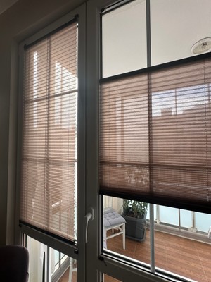 Yarı Geçirgen Plise Cam Balkon Perdesi - Ofis Perdesi - Ev Perdesi - Plise Perde