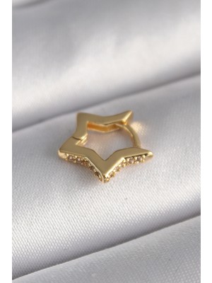 Callerrons Accessories  Gold Renk Zirkon Taş Detaylı Yıldız Model Tragus Piercing - EBJ241123W29463