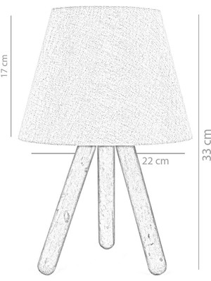 Tekno Trust Tasarım Ahşap Üç Ayaklı 2li Abajur Seti