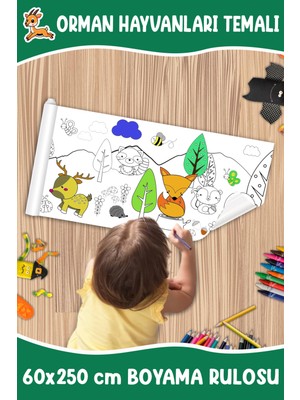 Melolisa Orman Aktivite Rulo Boyama Kağıdı - 62CM x 2.5 Metre Dev Rulo