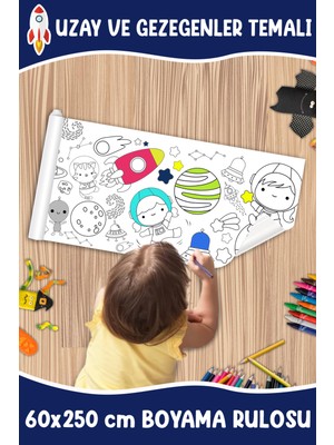 Melolisa Uzay ve Gezegenler Dev Boy Boyama Kağıdı - Space Kids Coloring Roll - Giant Painting Paperuzay ve Gezegenler Dev Boy Boyama Kağıdı - Space Kids Coloring Roll - Giant Painting Paper