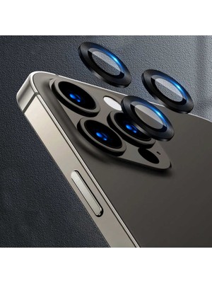 noktaks - Apple iPhone 12 Pro - Kamera Lens Koruyucu CL-07 - Siyah - T21671