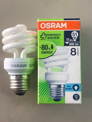 Osram 6 Adet Osram 11W=51W 600 Lümen Tasarruflu Lamba 6500 Kelvin Beyaz