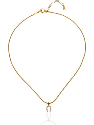 Bonnjerra Jewellery Çelik Minimal Zirkon Taşlı At Nalı Kolye