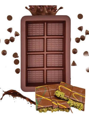 Sprenda 8 Bölmeli Dubai Çikolatası Yapma Kalıbı Silokon Kek Kalıbı Bpa Free 15 x 10