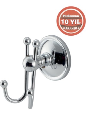 Çelik Banyo Paslanmaz Pirinç Bella Çıkmalı Çiftli Askılık