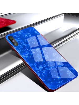 Cepustik Telefon Aksesuarları iPhone x / Xs  Kılıf Mermer Desenli Marbel Cam Silikon Kılıf