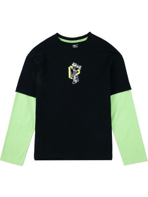 Genç Erkek Bisiklet Yaka T-Shirt
