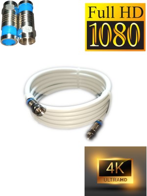 Amstrad Rg6-U6 4k/full Hd /3d Saf Çelik  2(Metre) F Konnektörlü Tv Uydu Kablosu