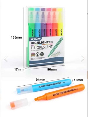 Gxin Canlı Highlighter 6 Renk Fosforlu Kalem Seti