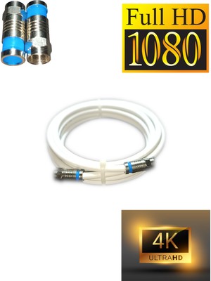 Amstrad Rg6-U6 4k/full Hd/3d Saf Çelik(4 Metre) F Konnektörlü Anten Uydu Kablosu 