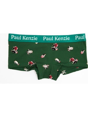 Christmas Collection - Kadın Boyshort Külot - Pengu In Wonderland