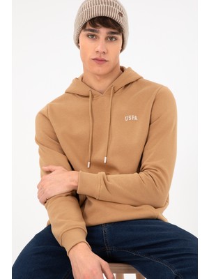 U.S. Polo Assn. Erkek Kapüşonlu Camel Basic Şardonlu Sweatshirt 50295176-VR015