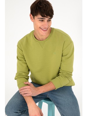 U.S. Polo Assn. Erkek Bisiklet Yaka Fıstık Basic Şardonlu Sweatshirt 50295148-VR087