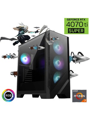 Ryzen 7 9800X3D 32GB Ddr5 1tb SSD Rtx 4070TI Super B650 Wi-Fi 240MM Sıvı Soğutma Oyun Bilgisayarı