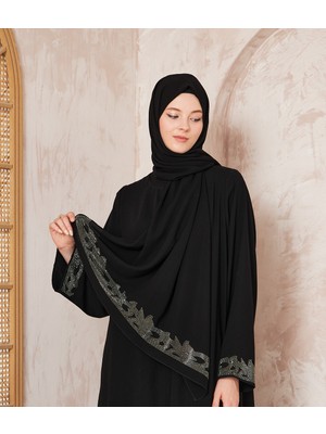 Taş Işlemeli Medine Ipeği Şal
