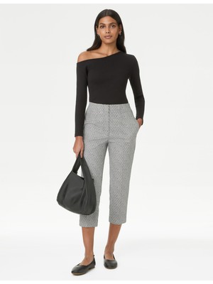 Marks & Spencer Slim Fit Desenli Crop Pantolon