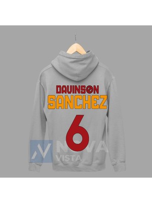 Davinson Sanchez 6 Numara Futbol Forma Baskılı Unisex Siyah Gri Fermuarlı Ceket