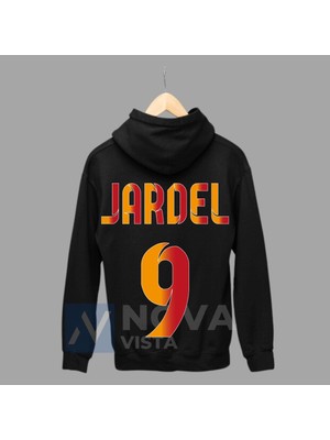 Mario Jardel 9 Numara Futbol Forma Baskılı Unisex Siyah Gri Fermuarlı Ceket