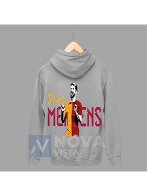 Dries Mertens Futbol 10  Fotograf Forma Baskılı Unisex Siyah Gri Fermuarlı Ceket