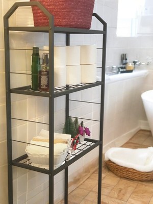 Bye Concept & More Metal Ayaklı 3 Raflı Banyo Rafı Klozet Üstü Dekoratif Raf Askılık Organizer